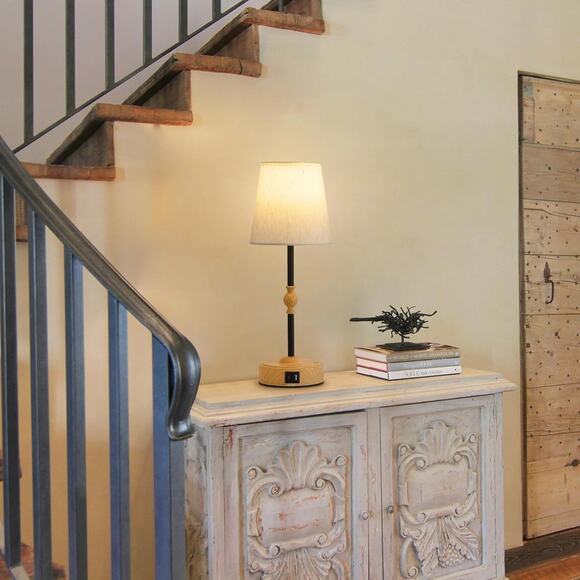 Bedside Table Lamp for Bedroom with 2 USB Charging Ports Minimalist Small Nig... - Picture 5 of 6